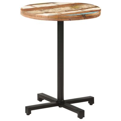 vidaXL ビストロテーブル 丸型 直径60x75cm 無垢の再生木材