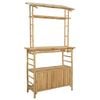 vidaXL アウトドア バー テーブル ストレージ付き 棚で ナチュラル 110 x 50 x 210 cm 竹