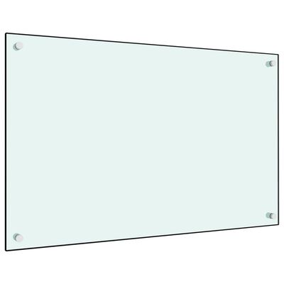 vidaXL キッチン用 汚れ防止板 ホワイト 80x50cm 強化ガラス製