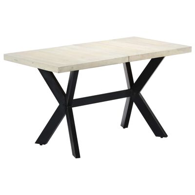 vidaXL ダイニングテーブル 140x70x75cm マンゴー無垢材 ブリーチ加工