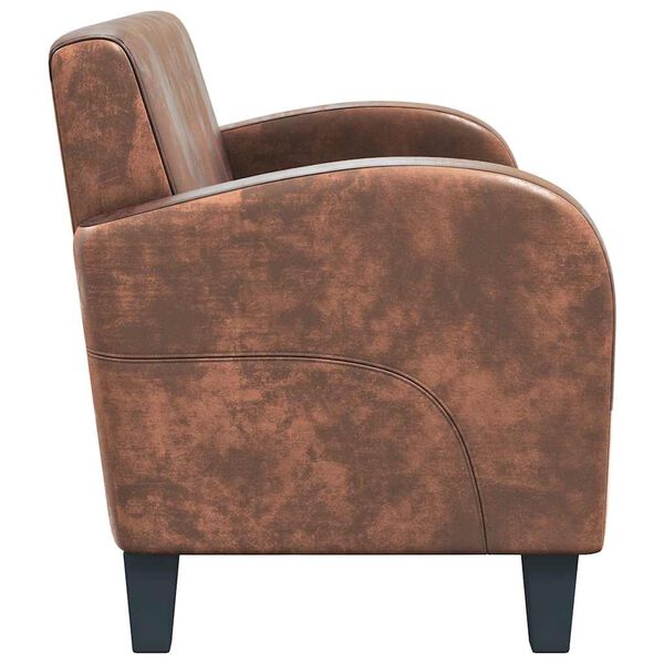 vidaXL 2人掛けソファ 人工スエード ブラウン