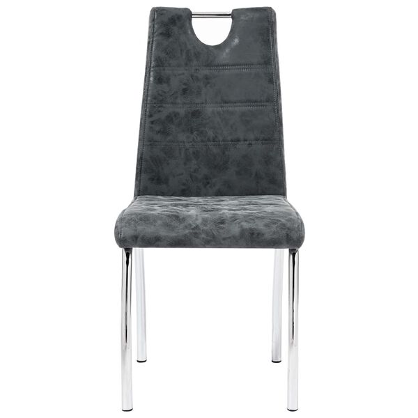 vidaXL ダイニングチェア 2点セット 合成皮革 ブラック