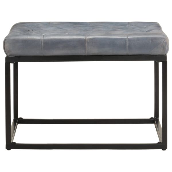 vidaXL 厚手クッション グレー 62x62x47cm 本革製