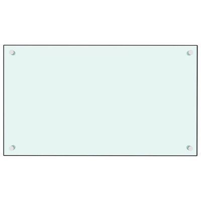 vidaXL キッチン用 汚れ防止板 ホワイト 70x40cm 強化ガラス製