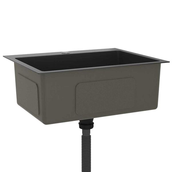 vidaXL 手作り キッチンシンク ステンレススチール製 ブラック