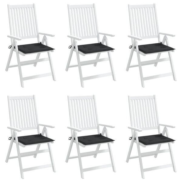 vidaXL ガーデンチェアクッション 6点 ブラック 50x50x4cm オックスフォードファブリック