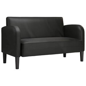 vidaXL ラブシートソファ ブラック 110 cm フェイクレザー