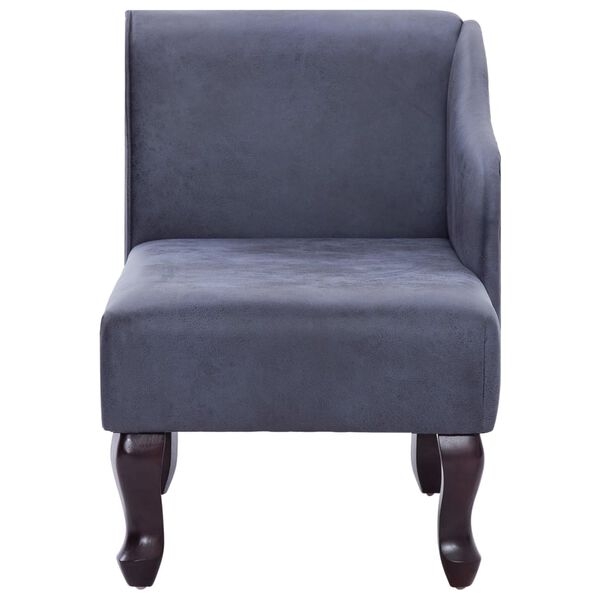 vidaXL シェーズロング グレー スエード調 合成皮革製