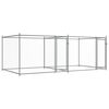 vidaXL 犬用ケージ ドア付き グレー 4x2x1.5 m 亜鉛メッキ鋼