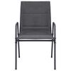 vidaXL 積み重ね可能 ガーデンチェア 6点 スチール＆合成繊維 アントラシート