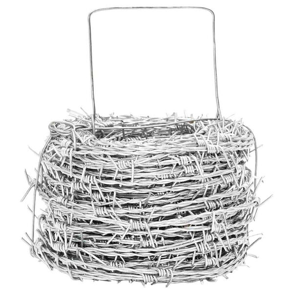 vidaXL バーブドワイヤー シルバー 100 m 溶融亜鉛メッキ鋼