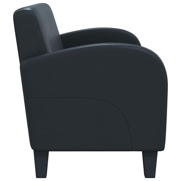 vidaXL 2人掛けソファ 合成皮革製 ブラック