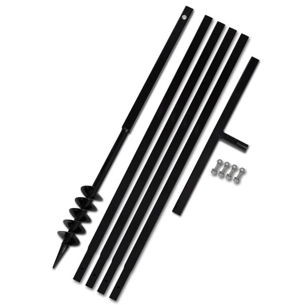 vidaXL グラウンドドリル ハンドル付き 80mm 延長チューブ 5m スチール