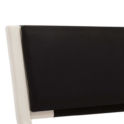 vidaXL ベッドフレーム LED付き ホワイト＆ブラック 合成皮革製 180x200cm