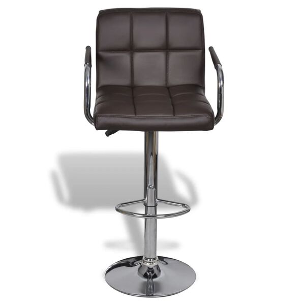 vidaXL バースツール 2点 ブラウン 合成皮革製