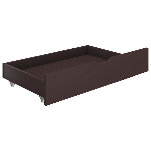 vidaXL 321988 vidaXL Bed Drawers 2 pcs Dark Brown Solid Pine Wood