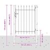 vidaXL フェンスゲート Boxtel シングルドア スパイクトップ スチール製 1x1.2m ブラック