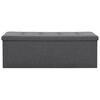 vidaXL 折りたたみ収納ベンチ フェイクリネン 110x38x38cm ダークグレー