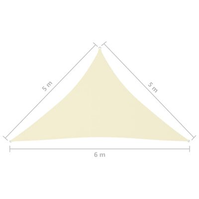 vidaXL サンシェードセイル 5x5x6m 三角形 オックスフォード生地 クリーム