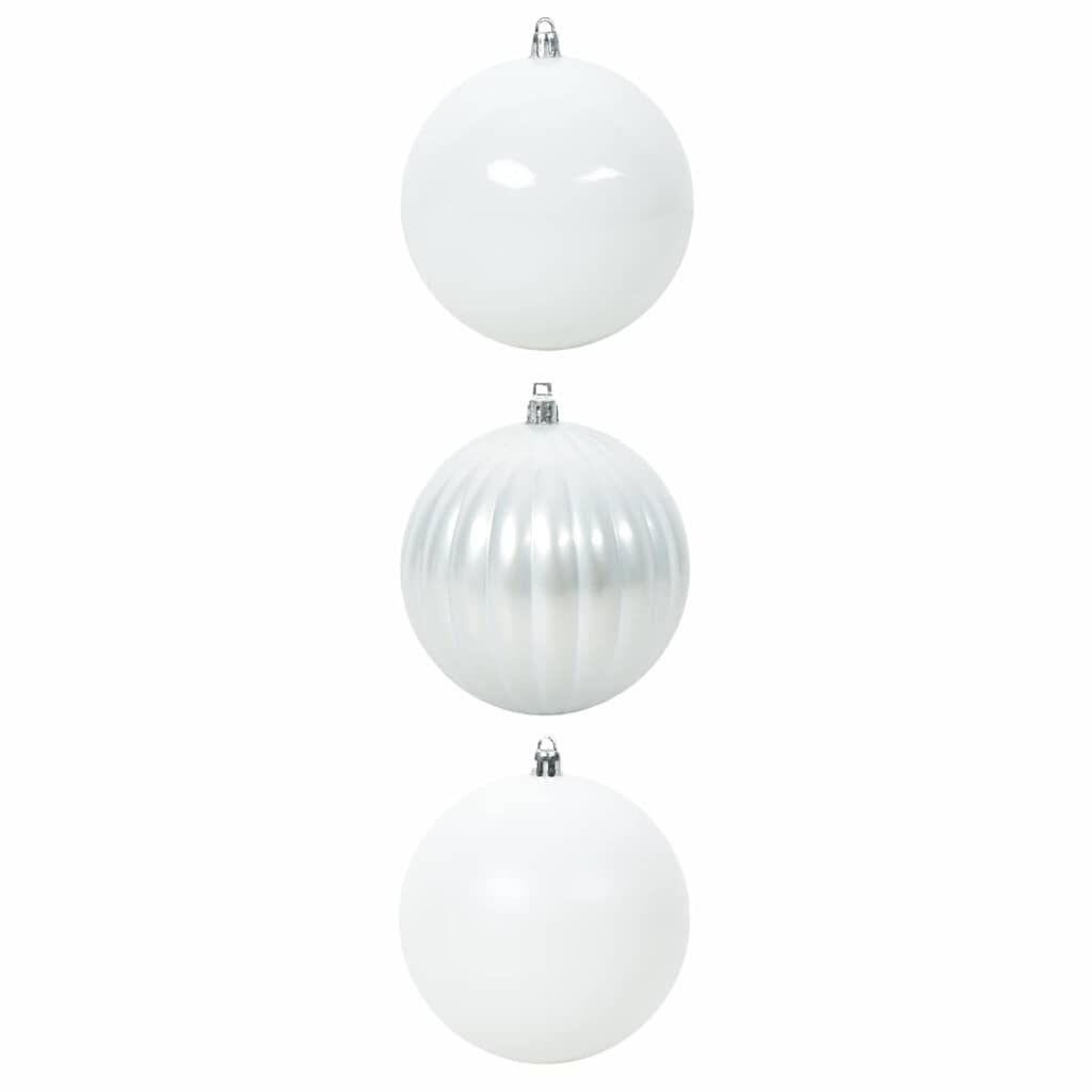 vidaXL クリスマスオーナメントセット XXL 3 個 ホワイト 直径 25 cm