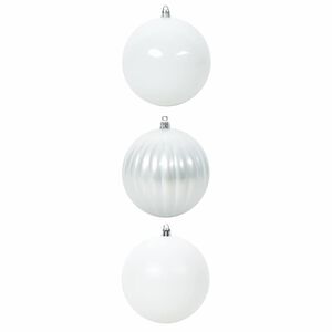 vidaXL クリスマスオーナメントセット XXL 3 個 LED ホワイト 直径 25 cm プラスチック