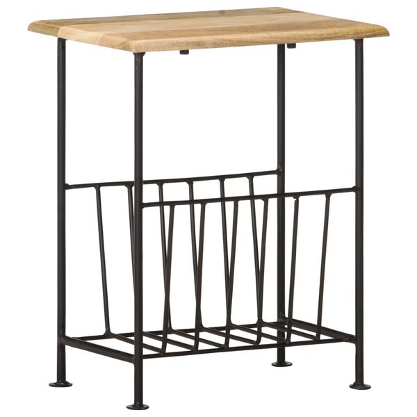 vidaXL マガジンラック 40x30x50cm マンゴー無垢材＆スチール