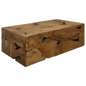 vidaXL コーヒーテーブル 90x50x30cm 純正チーク材 ブラウン