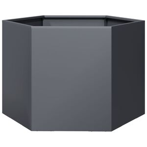 vidaXL ガーデンプランター アンスラサイト ヘキサゴン 69x60x45 cm スチール