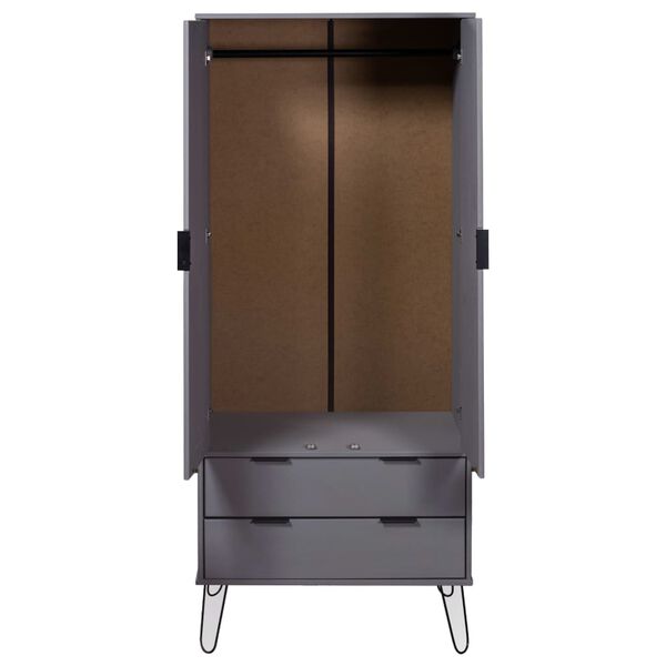 vidaXL ワードローブ「ニューヨークレンジ」グレー パイン無垢材