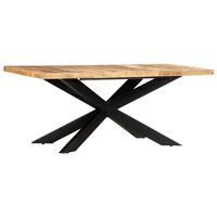 vidaXL ダイニングテーブル 180x90x76cm マンゴー無垢材 (粗目)