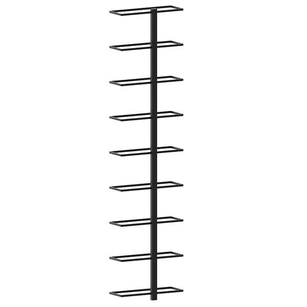 vidaXL 壁掛けワインラック 9本 ブラック 鉄製