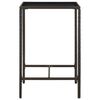 vidaXL ガーデンバーテーブル ブラウン 70x70x110cm ポリラタン＆ガラス製