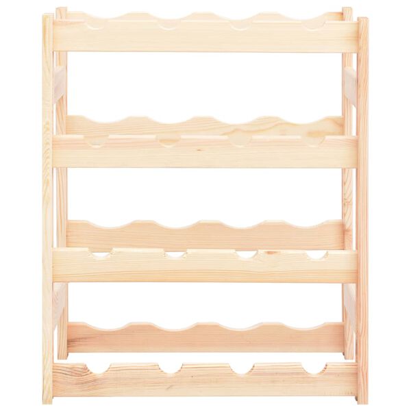 vidaXL ワインラック ボトル16本 無垢のパインウッド