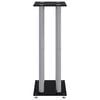 vidaXL スピーカースタンド 2個 ブラック&シルバー 強化ガラス 4柱デザイン
