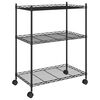 vidaXL 3段収納ラック キャスター付き 60x35x81 cm ブラック 耐荷重150kg