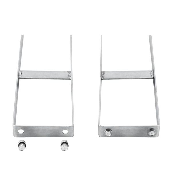 vidaXL フェンス グラウンドスパイク 2点 40cm WPC製フェンス用 スチール製