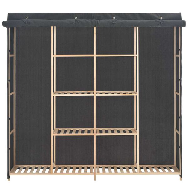 vidaXL 洋服ダンス グレー 173x40x170cm 布製