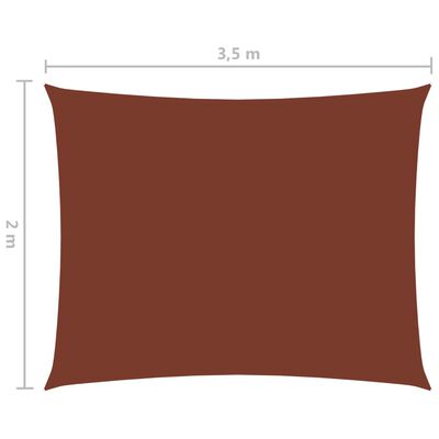 vidaXL サンシェードセイル 2x3.5m 長方形 オックスフォード生地 テラコッタ