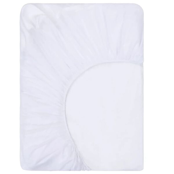 vidaXL ボックスシーツ 防水 2点 コットン製 100x200cm ホワイト