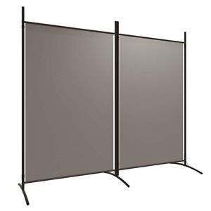 vidaXL 2パネルルームディバイダー アンスラサイト 175x180 cm ファブリック