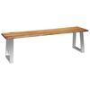 vidaXL ベンチ 160cm アカシア無垢材＆ステンレススチール製