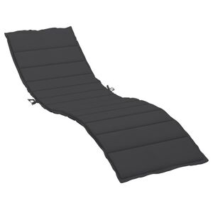 vidaXL サンラウンジャークッション ブラック 200x60x3cm オックスフォードファブリック