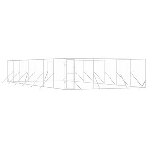 vidaXL 屋外用犬小屋 シルバー 6x14x2m 亜鉛メッキ鋼製