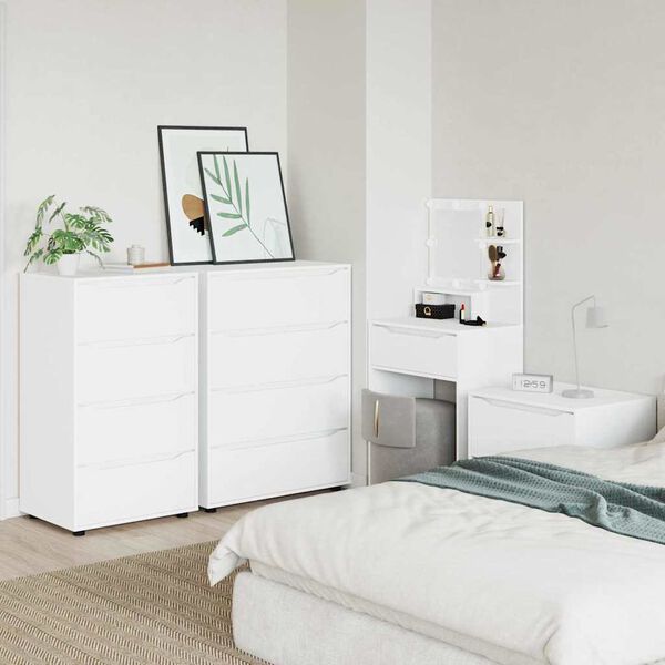 vidaXL 収納キャビネット 2 pcs ホワイト 60 x 48 x 105 cm エンジニアリングウッド