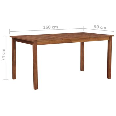 vidaXL ガーデンテーブル 150x90x74cm アカシア無垢材