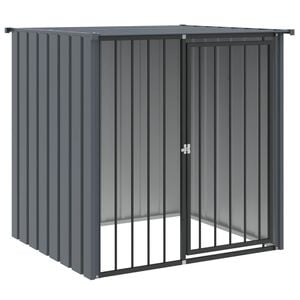 vidaXL 犬小屋 屋根付き ブラック 110x103x109 cm 亜鉛メッキ鋼
