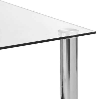 vidaXL サイドテーブル 透明 45x50x45cm 強化ガラス製