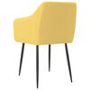 vidaXL ダイニングチェア 2点 布製 イエロー