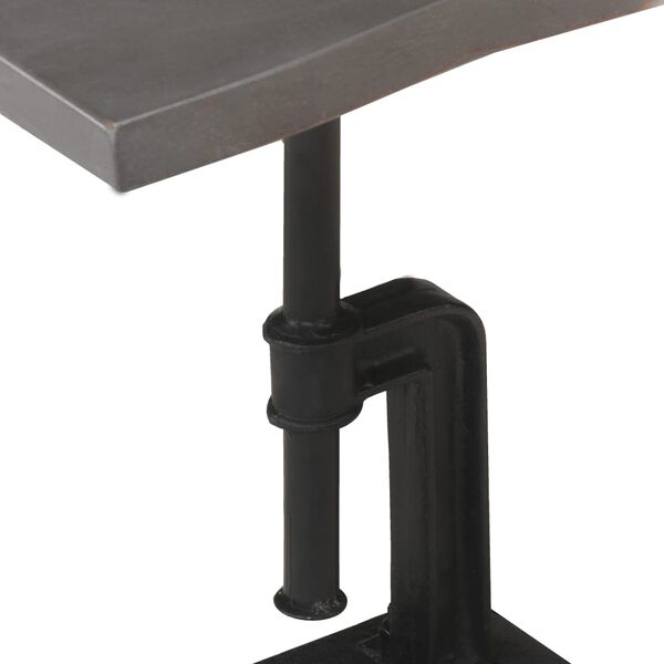 vidaXL サイドテーブル 45x35x48cm アカシア無垢材＆鋳鉄 グレー