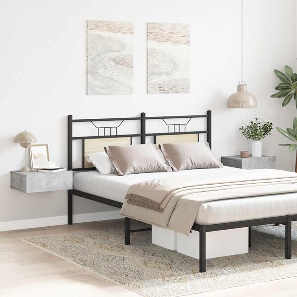 vidaXL 壁面取付型ナイトテーブル 2点 コンクリートグレー 40x30x15cm エンジニアリングウッド